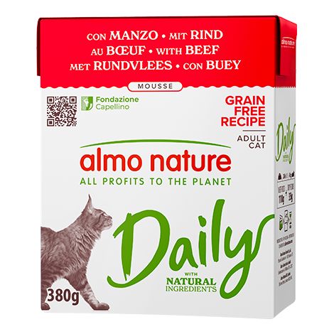 Gatto - Almo Nature Daily Mousse Manzo 380 gr (1/2)