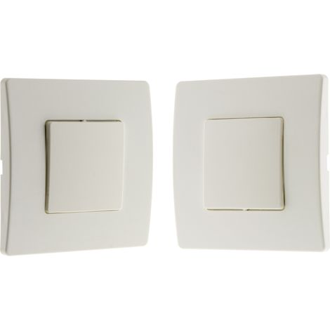 Zenitech – Interrupteur va-et-vient sans fil blanc – Poussoir pour installation rapide – Bornes à vis robustes – Compatible avec toutes installations électriques