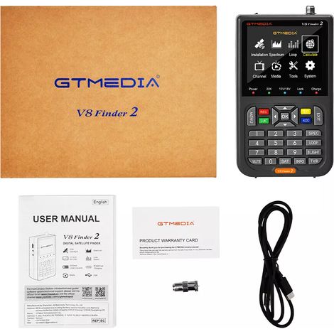 1 Récepteur satellite DVB-S2/S2X, écran 3,5 pouces, charge rapide Type-C, analyseur de spectre et constellation, pour installation professionnelle (1/5)