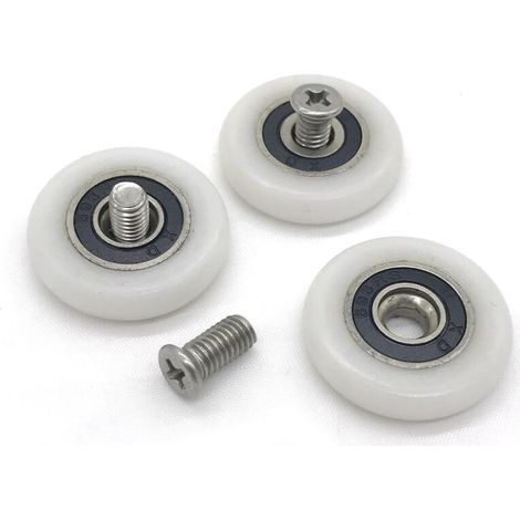 Rulli di ricambio per porta doccia – diametro 27 mm, acciaio inossidabile, set di 4 ruote silenziose e resistenti