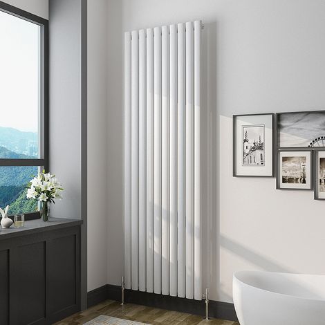 Oval Column Radiator 1800x590mmWhite Vertical Radiator Single Modern Central Heating Radiators