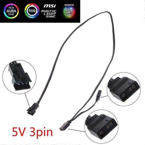 ARGB-Steuerungs-5V-3-Pin-Verlängerungskabeladapter für AURA AS-US/MSI-Mainboards (1/5)
