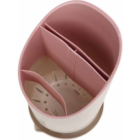 Porte-baguettes et cuillères de cuisine rose nordique, créatif égouttoir à couverts en plastique, support de rangement pour baguettes et ustensiles, lot de 1. (1/5)