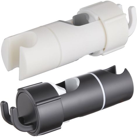 Lot de 2 supports de pommeau de douche, espacement des trous de 18 à 25 mm, support de pommeau de douche réglable, pièces d'accessoires pour pommeau de douche (WT+BK) (1/5)