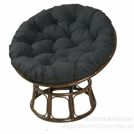 Noir, 100CM  100CM coussin de chaise suspendu coussin de nid d'oiseau coussin de fauteuil en rotin rond