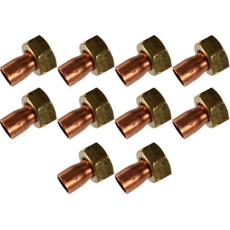 Lot de 10 douilles droites 2 pièces 359 GCL Femelle 1/2" - Ø14mm (1/2)