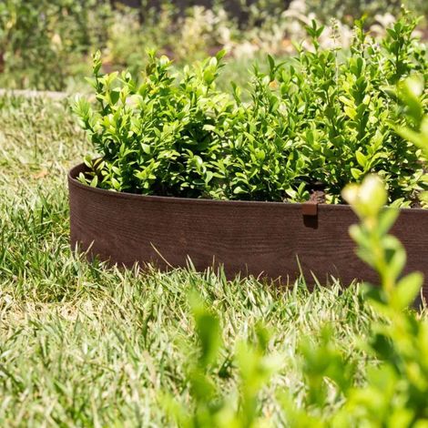 Bordure de jardin rouleau Plastique Recyclé effet Bois 10 m x 14 cm (à l'unité) - RO'MA NATURE