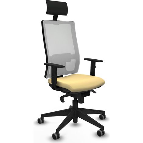 Horna sincro malla blanca similpiel crema brazos 1D base piramidal cabecero fijo ruedas 65mm engomadas (1/5)