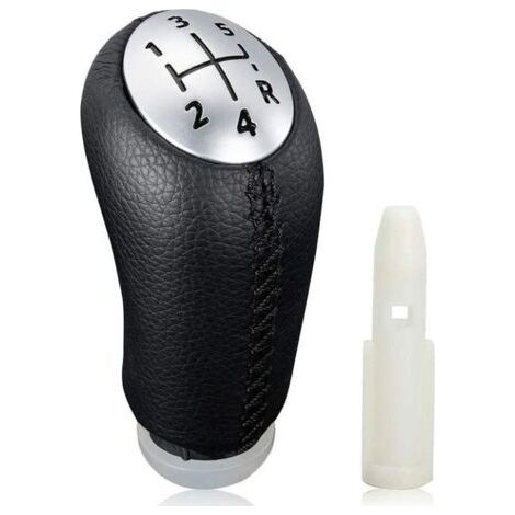 QORVA
-Pommeau de levier de vitesse manuel pour Renault Clio III 2005-09, Megane 2 Laguna 2003-09, cuir noir, avec adaptateur..