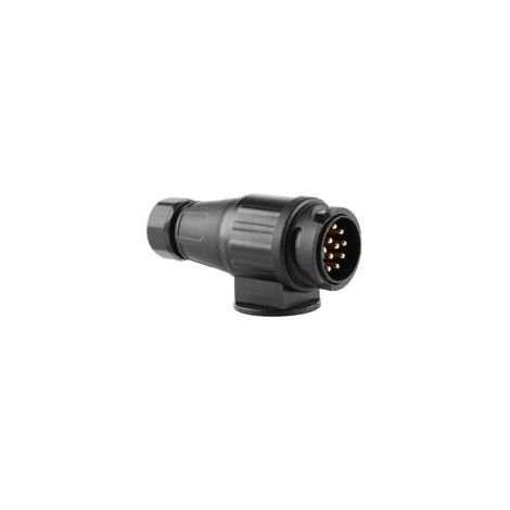 Adecuado para enchufe de alimentación de remolque de plástico de 12 V y 13 pines, adaptador de conector de cableado de 13 pines, color negro.