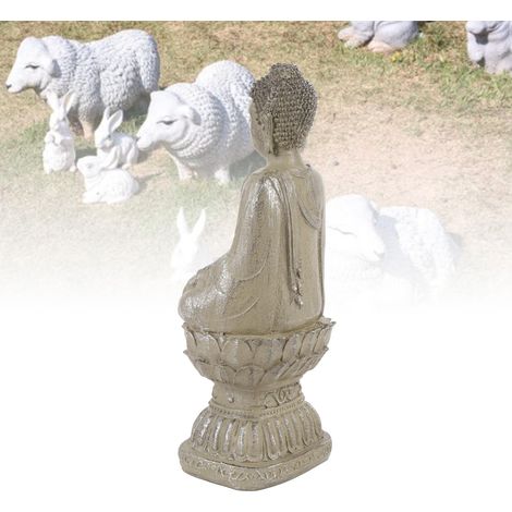 Estatua zen, decoración del hogar, figurita, decoración de jardín, estilo vintage, adorno, sala de estar, porche, resina, tipo 3, material: resina (1/5)
