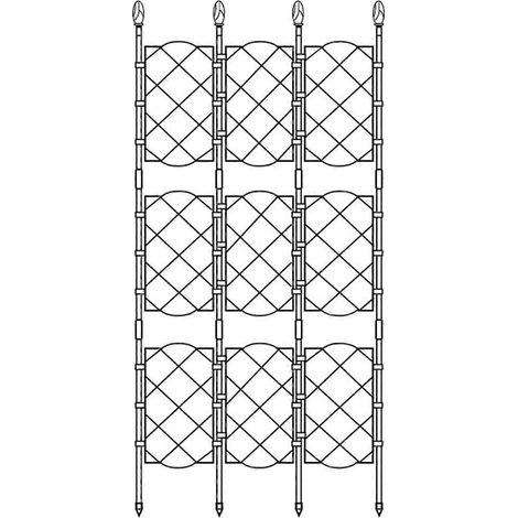 Gartenspalier für Kletterpflanzen, rostfreies Eisen, Stütze für Gemüsegarten, Weinreben und Kletterblumen, Metallspalier für Terrasse, Drahtgitter 46,5 x 135 cm.
