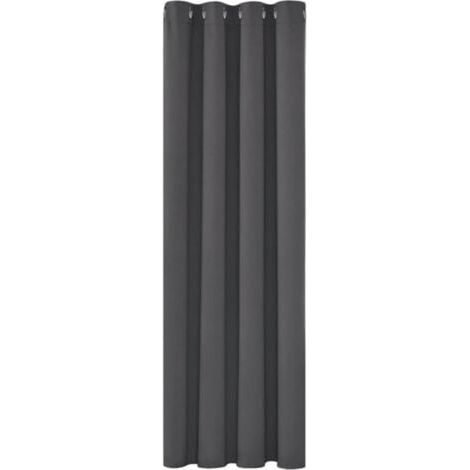 Rideaux Occultants Isolant Thermique Anti Froid, 150x200 CM Design Moderne à Oeillets, Gris Foncé, 1Pièces (1/4)