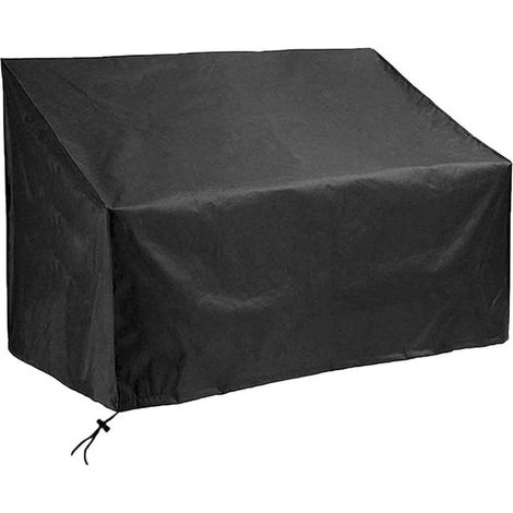 Housse de protection pour banc de jardin 2 places – Imperméable tissu Oxford 210D – Dimensions 134x66x63/89cm – Sangle de fixation incluse (1/5)