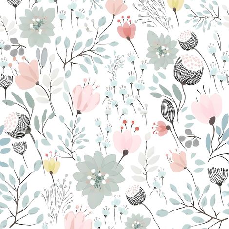 Papier Peint Fleuri Bleu Blanche Fleurs Lotus Papier Peint Adhesif Mural Decoratif Chambre Salle de Bain 44,5 cm × 300 cm Papiers Peints Feuillage Bleu Rouleau Adhesif pour Meuble Salon (1/5)