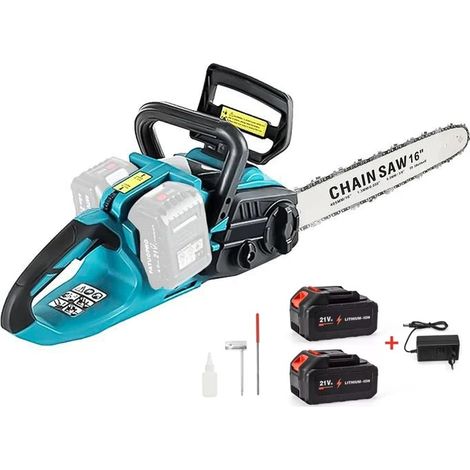 3500W Bürstenlose Elektrische Kettensäge Cordless Beschneiden Holz Power Tool Handheld Garten Cutter 16 Zoll Für Makita Batterie, Mit 2 Akkus