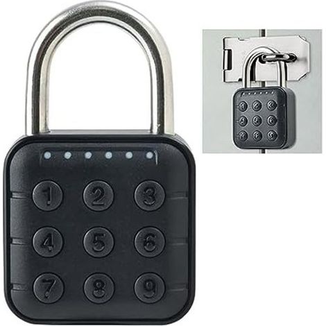 (4.6×5.7×2cm)Serrure à Mot de Passe à 6 Chiffres, Serrure à Combinaison électronique Noire pour L'extérieur, Serrure D'école (1/5)