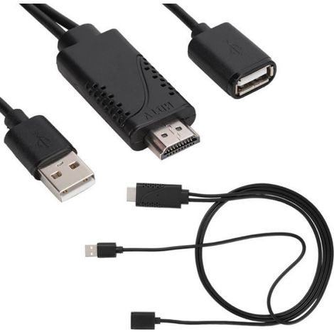 Adaptateur USB Femelle vers HDMI Mâle - 1080P - Compatible iPhone et Android - Plug and Play - 1 Pièce (1/4)