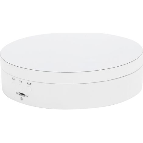 Présentoir rotatif électrique à 3 vitesses, plateau tournant à 360°, porte-bijoux, chargement USB, blanc (1/5)