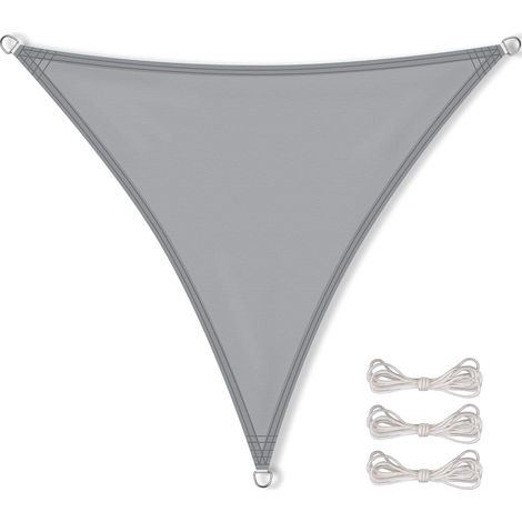 BARKBUSTERS Voile d'ombrage jardin balcon polyester hydrophobe PES triangle 3 x 3 x 3 m gris (1/5)