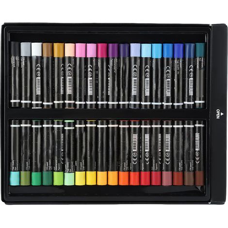 Coffret de 36 pastels à l'huile ronds DelGreen, assortis pour artistes, lot scolaire de 12/24/36 teintes (1/5)