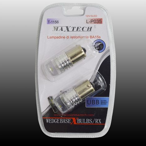 TRADE SHOP - Lampadine Di Retromarcia Ba15s 12v / 3led Lampadine Ultra Luminose Maxtech L-p035 -