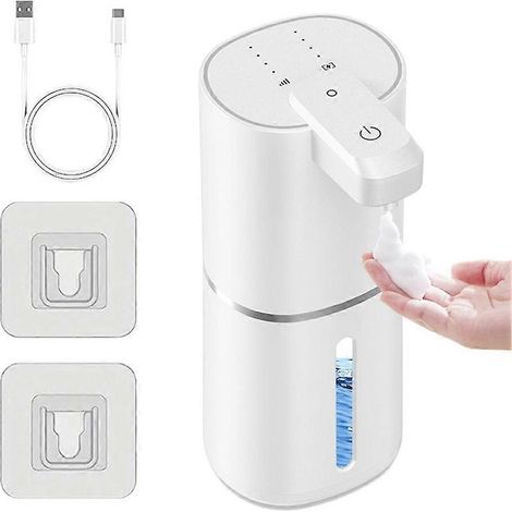 Distributeur de savon moussant automatique 380 ml, fixation murale, 4 niveaux de distribution, distributeur de savon électrique à capteur réglable (1/5)