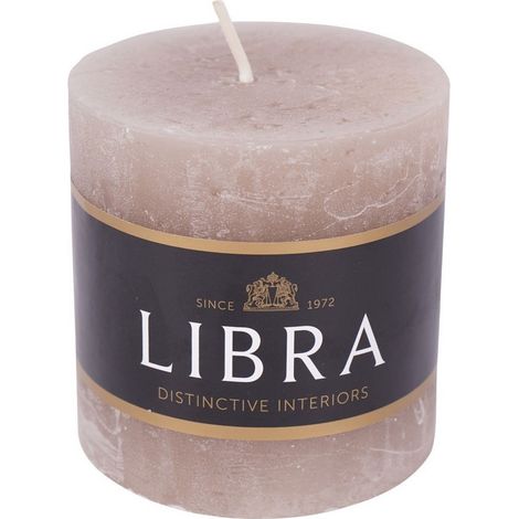 Rustica Pillar Candle - Paraffin Wax - L7 x W7 x H7 cm - Taupe