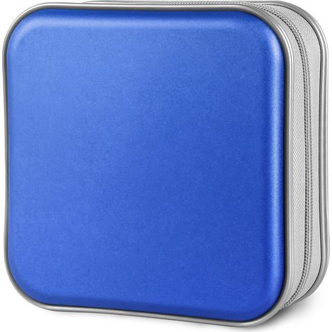 Étui de rangement pour CD, étui de rangement pour CD/DVD d'une capacité de 40 disques, porte-disques DVD en plastique rigide de style portefeuille, convient pour la voiture, la maison, le bureau et le (1/3)