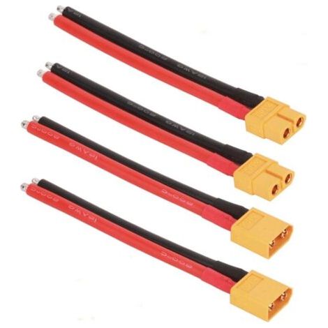 2 paires de connecteurs mâles XT60 avec fil de silicium 100 mm 12 AWG pour jouets de batterie au lithium RC (1/5)