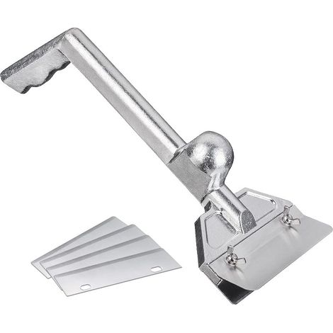 Grillfetter mit 5 Klingen, robustes, rostbeständiges Grillzubehör mit flacher Oberfläche und Ersatzklingen, gewerbliches Grillreinigungswerkzeug (Grillrasierer) (1/5)