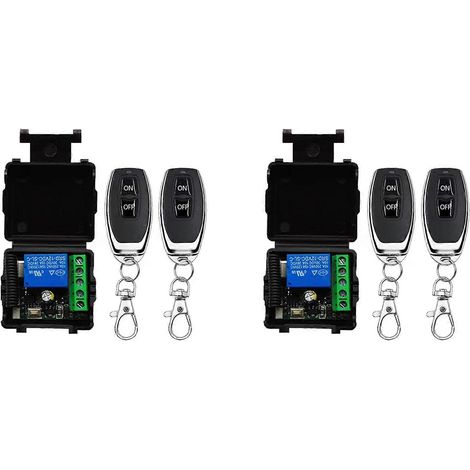 2 interrupteurs de télécommande sans fil 433 MHz, relais RF 12 V pour moteur de porte de garage et commande d'éclairage (1/5)