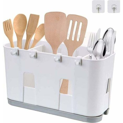 Égouttoir pour ustensiles de cuisine, pour couteau et fourchette, cuillère, panier de séchage pour évier (1/4)