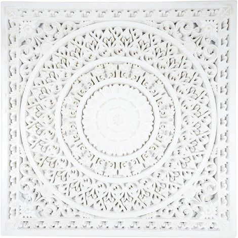 Moulure décorative en bois blanc – Miroir à coller – Style moderne – Pour intérieur – Facile à installer