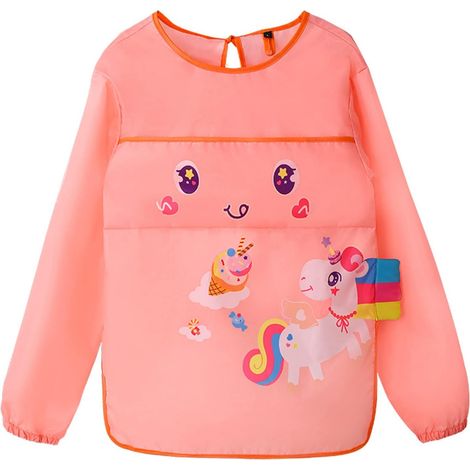 Tablier de peinture pour enfants, tablier artisanal imperméable, enfants 6 à 9 ans, filles, écoliers (style 1) (1/5)
