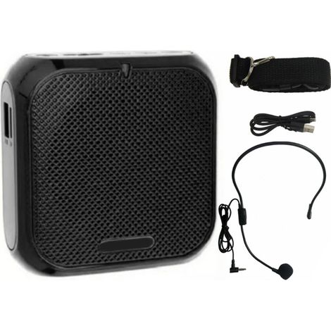 Amplificateur Vocal Portable Professionnel avec Micro Cravate pour Enseignants, Léger et Mini - Noir (1/5)