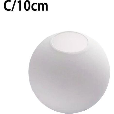 Abat-jour rond de remplacement en verre blanc mat pour lampe globe (1/5)