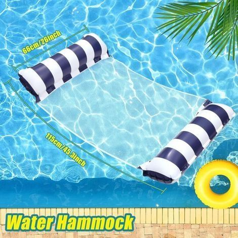 Pool-Schwimmhilfe für Erwachsene, 2-teilig, 4-in-1 XL aufblasbare Poolmatratze, aufblasbare Pool-Hängematte, Poolnetzmatratze, Pool-Hängematte, aufblasbare Pool-Schwimmhilfen und -Matratzen für 2 Pers (1/4)