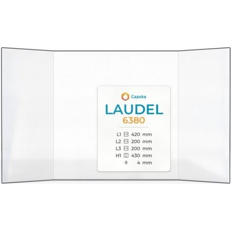 Vitre Laudel 6380 - Verre Prismatique pour insert - (200 + 420 + 200) x 430 mm (L2+L1+L3 x H1) - 4 mm
