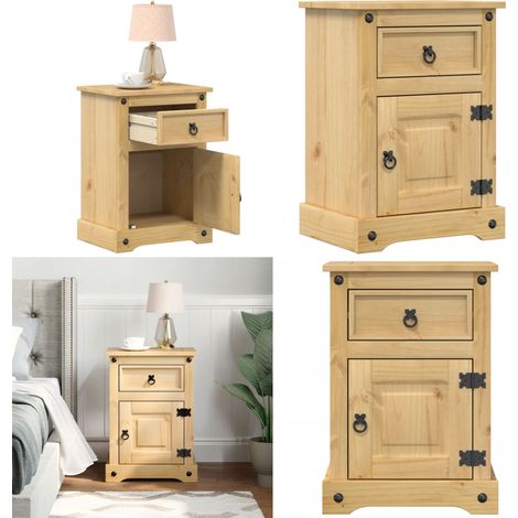 Table de chevet Corona 45x35x64 cm bois de pin massif - Table De Chevet - Meuble De Chambre - Table Nuit - Commode - Bois Massif - Home & Living (1/5)