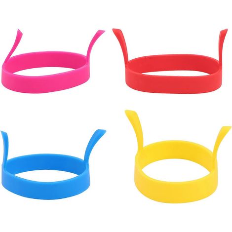 Moule à œufs rond en silicone de 4 couleurs différentes avec poignée (couleur aléatoire) (1/5)