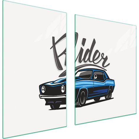 Assiette en verre et planche à découper 100x52 voiture (1/5)