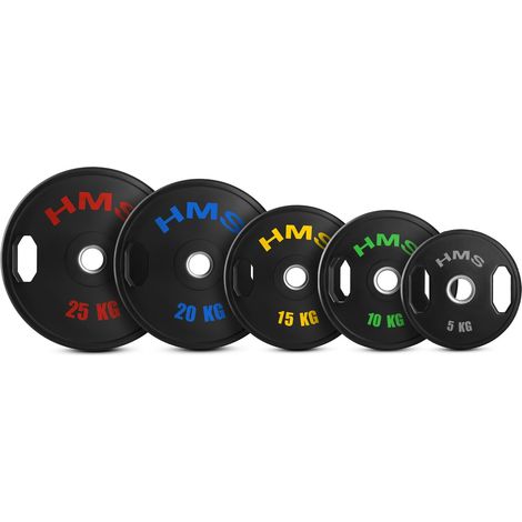 Discos de pesas olimpicos 2 x 25 kg acero y caucho virgen 211773093 (1/5)