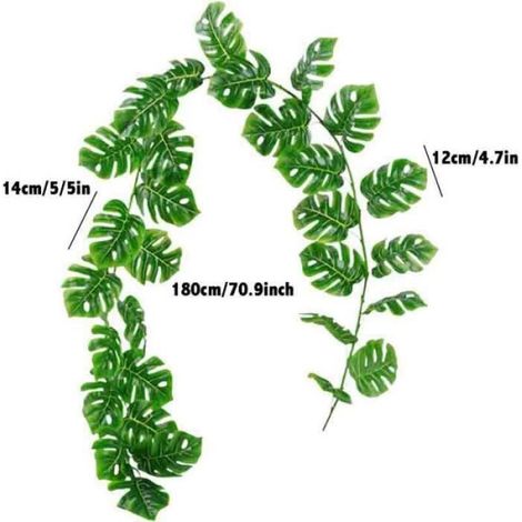 Guirlande - - 2 pièces - 29 Feuilles - 180 cm - Plastique et fil de fer (1/2)