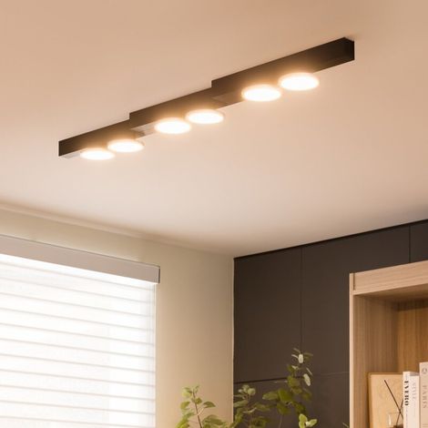 [NEUWERTIG] B-Ware Lucande Kellino Deckenleuchte Deckenlampe Deckenlicht Leuchte 6-flammig schwarz (1/2)