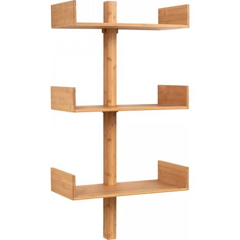 BALANCE - Etagère Murale 3 Niveaux en Bambou (1/5)