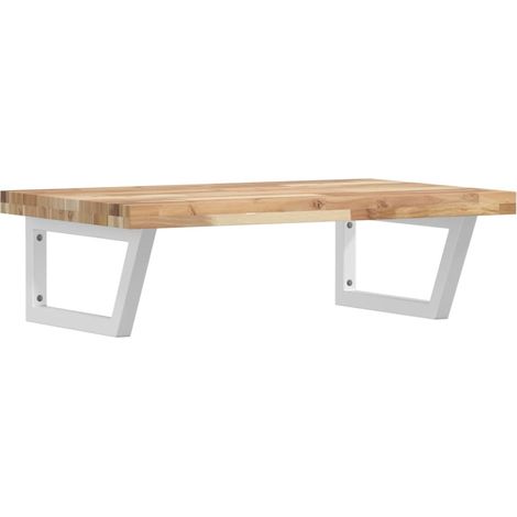 Maison Exclusive - Étagère de vasque murale acier et bois massif d'acacia (1/5)