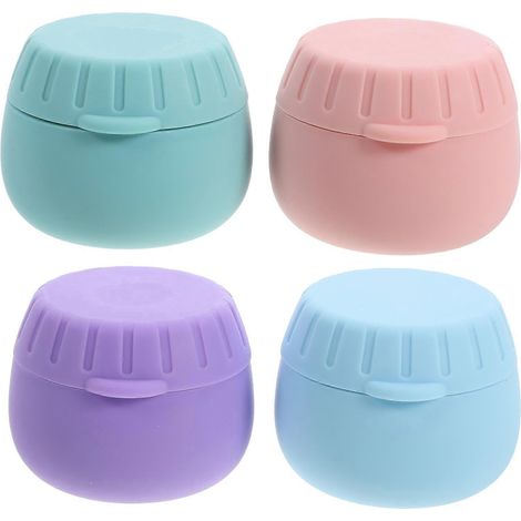 Lot de 4 petits pots à crème rechargeables, pots cosmétiques vides, pots de voyage pour lotion (1/3)