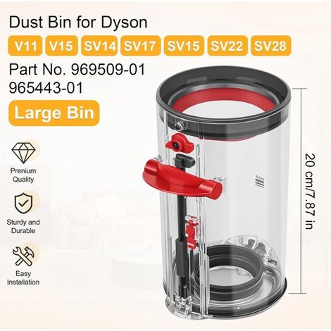 Tapa inferior del depósito de polvo ciclónico - Compatible con aspiradoras Dyson V11 y V15, accesorios de reparación (1/3)