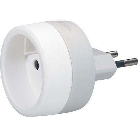 Legrand – Adaptateur électrique pour anciennes prises françaises – Fiche 4 mm – 6 A 1380 W à 230 V – Obturateurs de sécurité blancs/gris